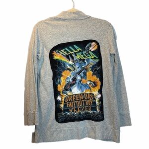 Hella Mega tour up cycle tee handmade cardigan Heather grey